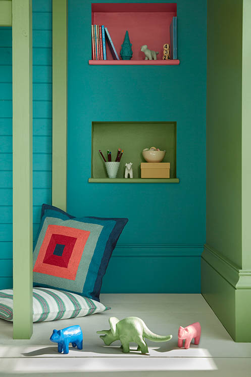 Interieur in groene tinten